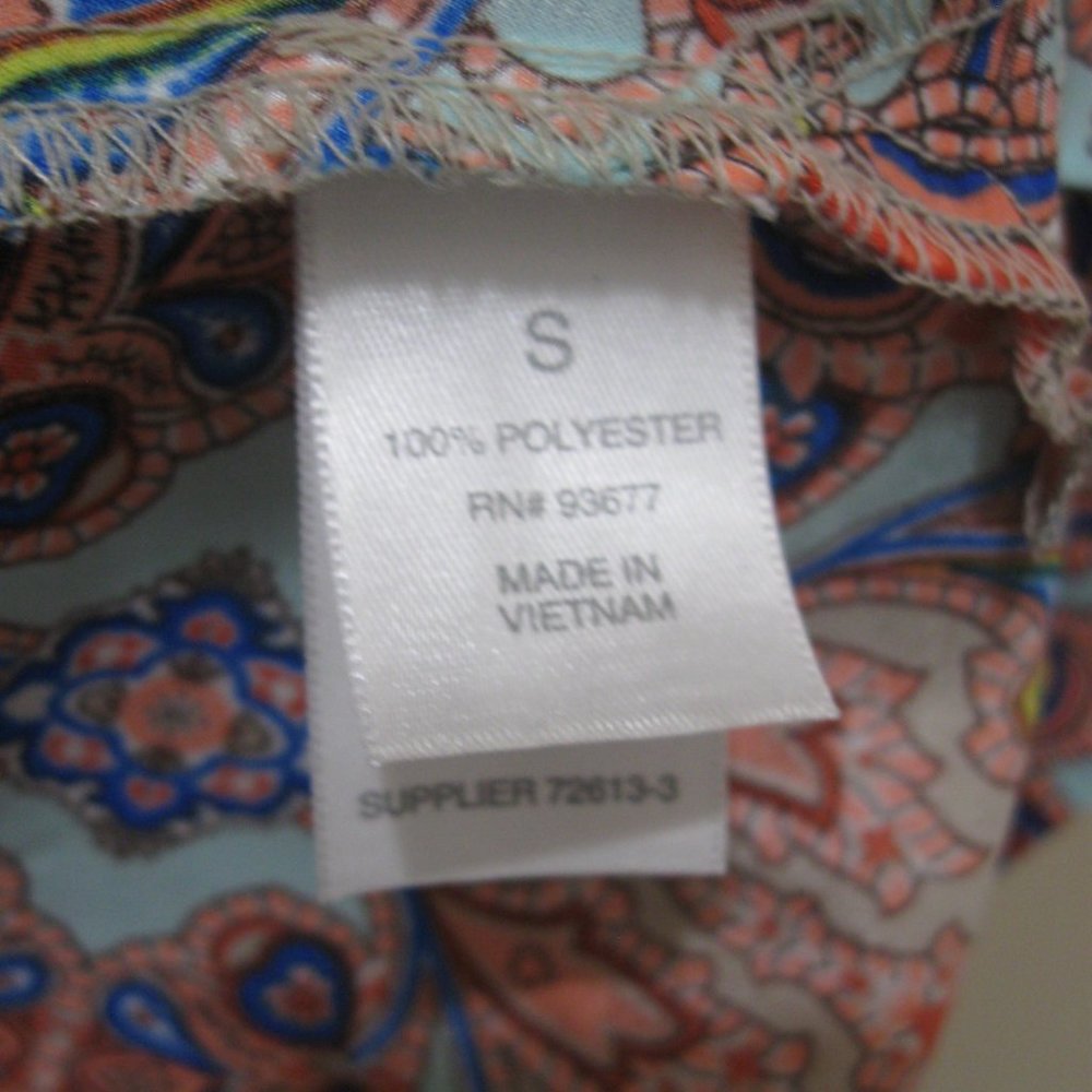 ***SOLD*** Collared Halter Tunic Top sz S Colorful Boho Paisley Print - Picture 11 of 12